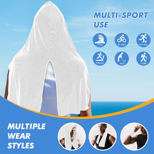 CSITE 3 Pack Cooling Hoodie Towels for Neck and Face, UPF 50 Sun Protection & Instant Cooling, Ice Towels for Hot Weather, Soft Breathable Towel for Sport, Work Out, Gym, Camping & More Activities