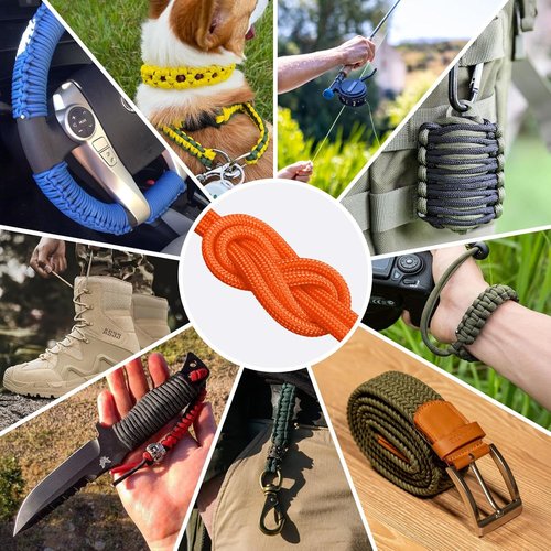 1200 Paracord Rope - 4.4mm 14 Strand Nylon Parachute Cord for Outdoor Camping & DIY Projects | 100FT Orange