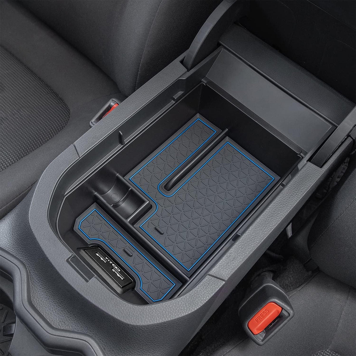 JDMCAR Center Console Tray Organizer for Toyota RAV4 2019-2025 Blue