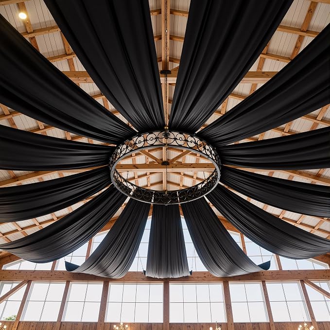 50ft x 15ft Black Backdrop Curtains