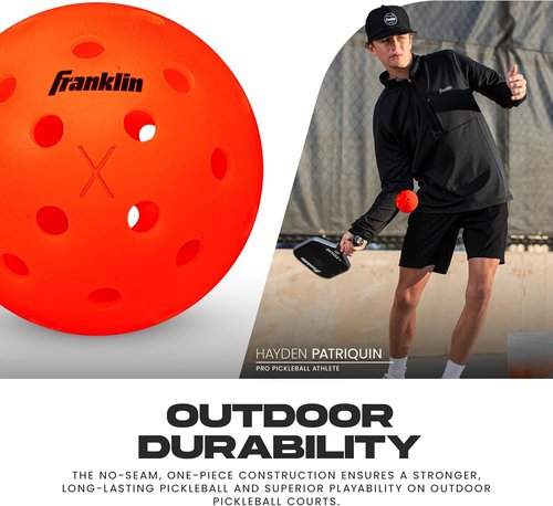 Franklin Sports X-40 Outdoor Pickleballs - Official USA Pickleball & APP Tour Regulation Size
