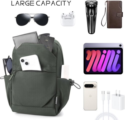 BIRDDIE Anti-Theft Crossbody Sling Bag - Versatile Casual Shoulder Backpack for Hiking & Motorcycling
