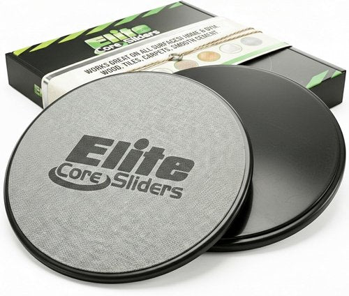 Elite Sportz Core Sliders - Dual-Sided Gliding Discs for Full Body Workouts | Pack of 2, Compact Design