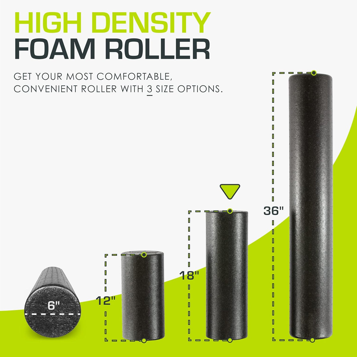 ProsourceFit Foam Roller - 18-Inch Firm Full Body Massage Tool for Yoga & Post-Workout Recovery | Black