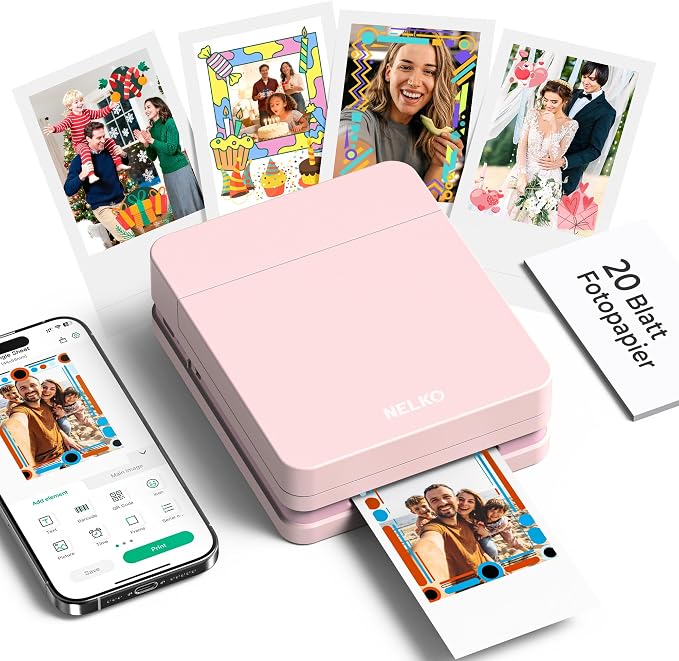 Nelko Photo Printer, 2x3 Portable Wireless Smartphone Printer, PP01 Mini Color
