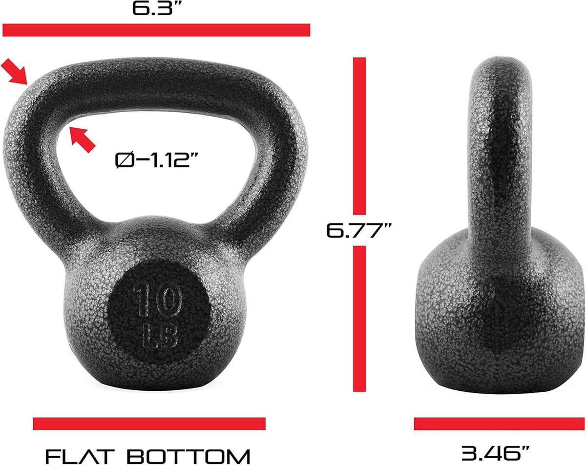 WF Athletic Supply Kettlebells - Painted Cast Iron for Strength Training | 10-80 Pounds Options Available