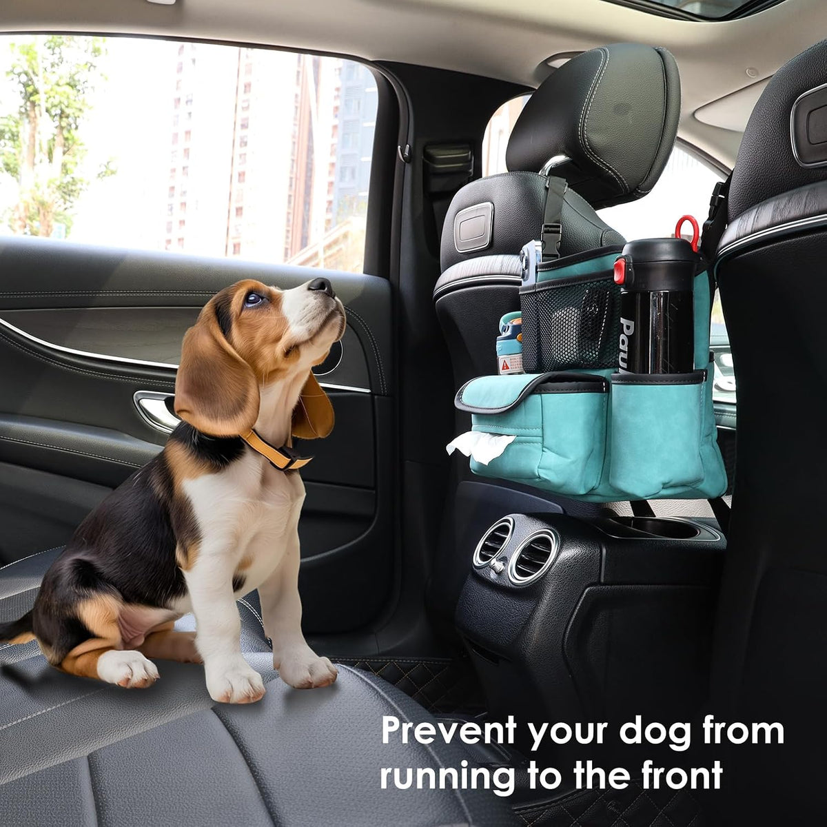 Leather Car Seat Organizer for Handbag/Purse – Fits Between Front Seats, Holds Wallet, Phone & Essentials. (Modle A/Blue)