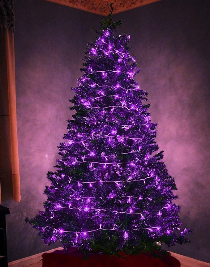 Christmas String Lights Purple - 220 LED 25m/82ft 8 Modes End-to-End Plug in Indoor/Outdoor Waterproof Decorative Inside/Outside Fairy Twinkle Xmas Tree Lights for Halloween/Wedding/Patio/Room/Home