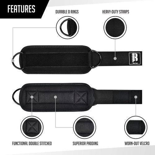 Gym Ankle Strap for Cable Machine - Ankle Straps for Cable Machines - Ankle Cable Attachments for Gym - Cable Kickback Ankle Strap - Ankle Bands for Working Out - Ankle Attachments for Cable Machine