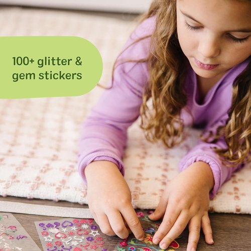 Melissa & Doug Design-Your-Own Bracelets - 100+ Sparkle Gems & Glitter Stickers | Kids Jewelry Craft for Ages 4+