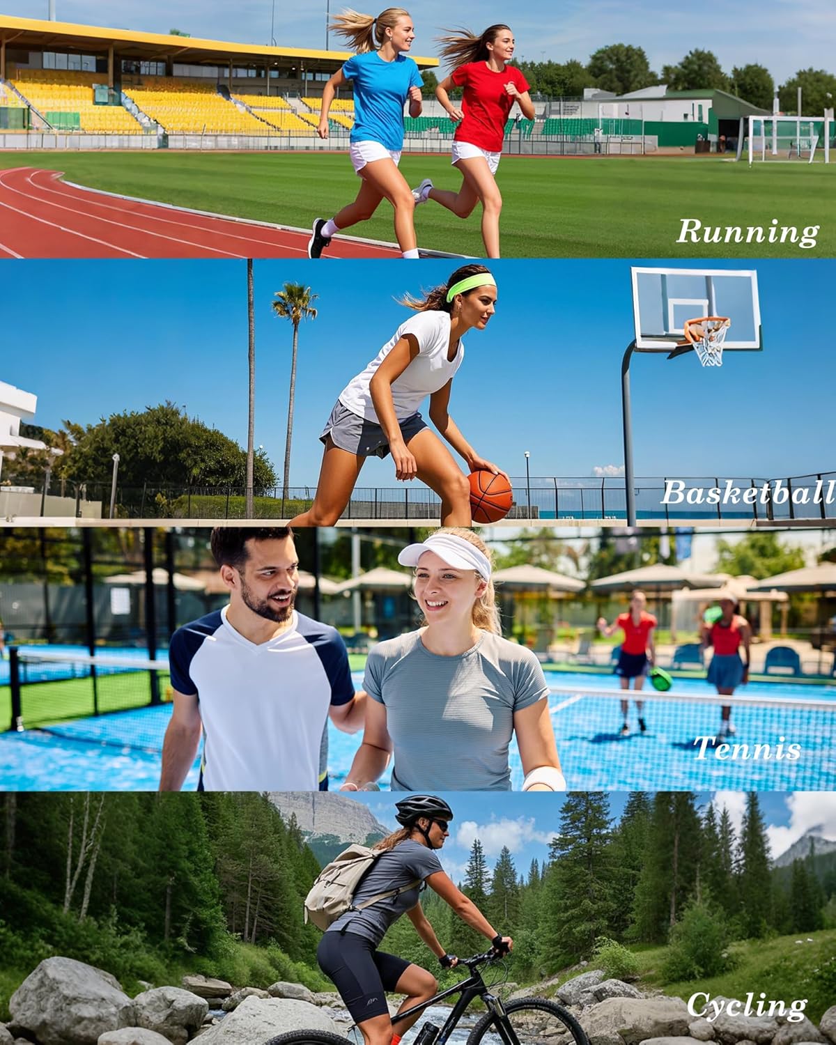 Skiennix Women's Athletic T-Shirts - 6 Pack Short Sleeve UPF Sun Protection Quick-Dry Tees | Perfect for Yoga & Running