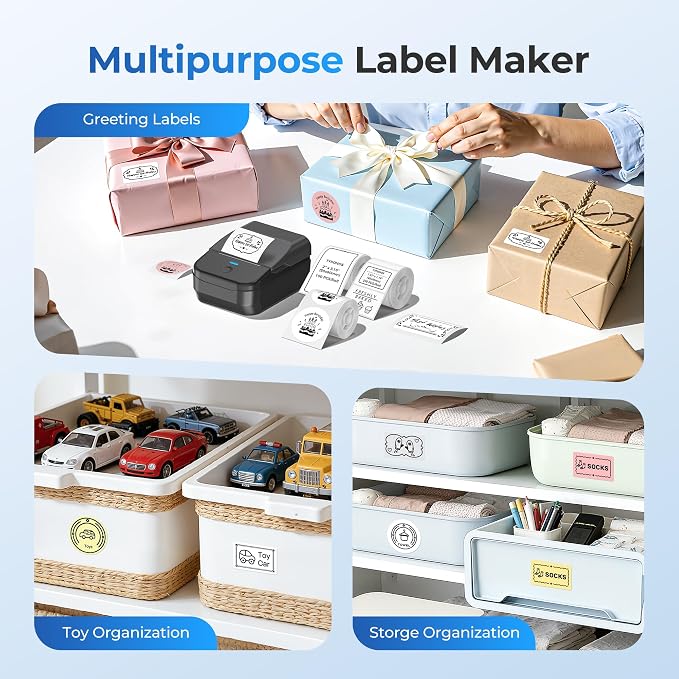 PM240 Label Maker Machine with 3 Tapes, Set 2