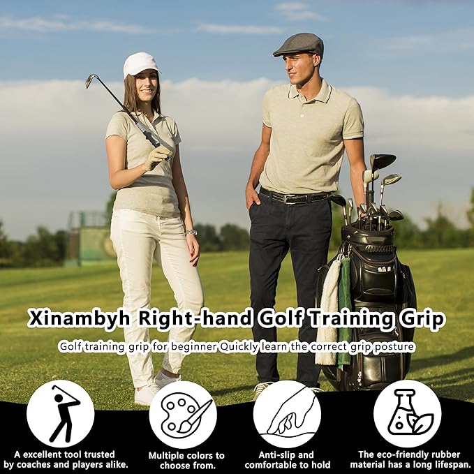 1 Pcs Right-Hand Golf Training Grip:Club,Rubber Swing Grip Trainer,Golf Accessories for Adults,Beginners,All Levels.Improvement Tool for Proper Hand Placement.