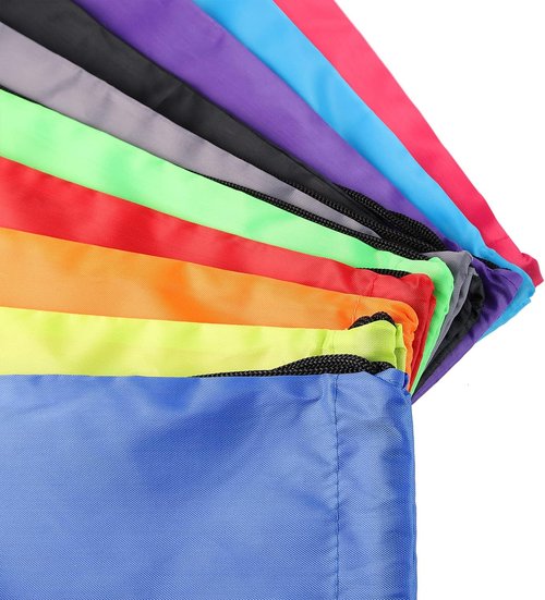 GoodtoU Drawstring Bags - 20 Pack Nylon Cinch Backpacks for Gym, Travel & Parties | 15.5x13.5 Inch, 10 Colors