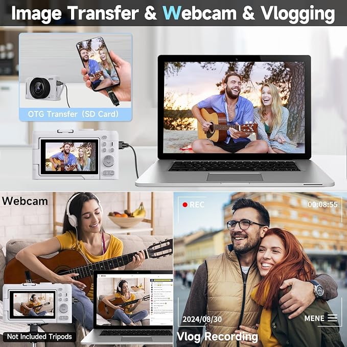 Digital Camera 4K for Photography, 50MP Vlogging Camera for YouTube Video
