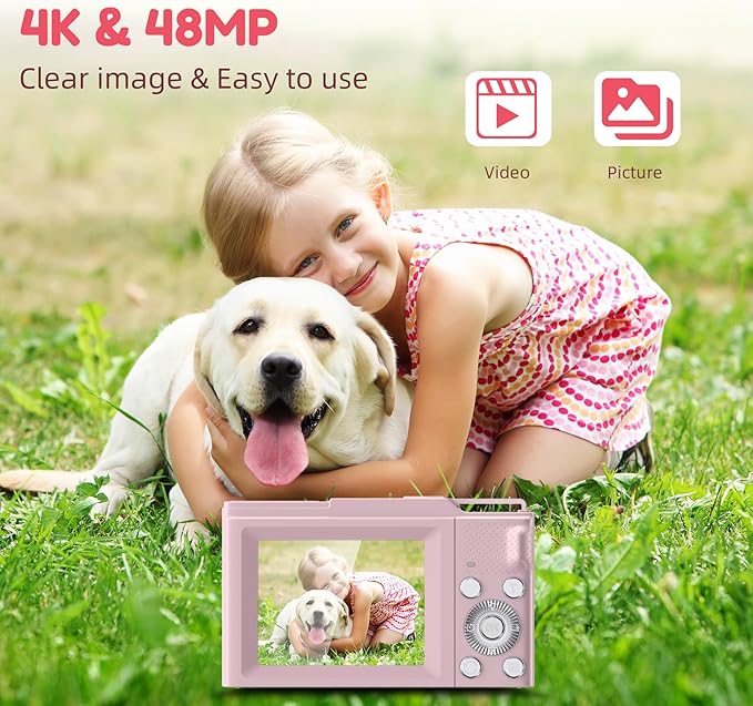Digital Camera, FHD 4K Digital Point and Shoot Camera