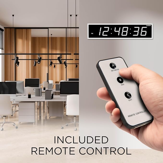 Ivation Oversized Large Digital Wall Clock
