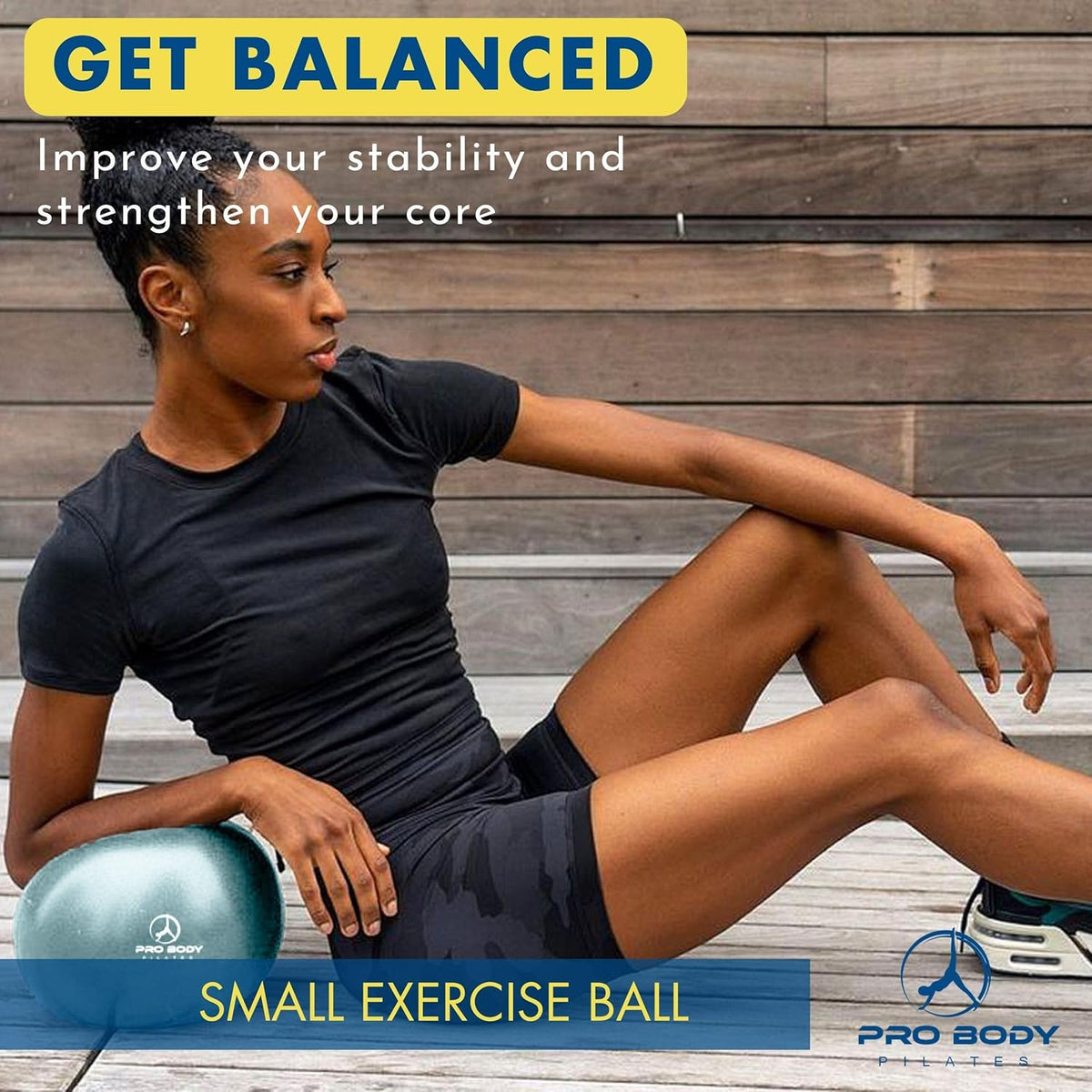 ProBody Pilates Ball 9 Inch - Small Exercise Ball for Core Stability, Yoga, & Physical Therapy