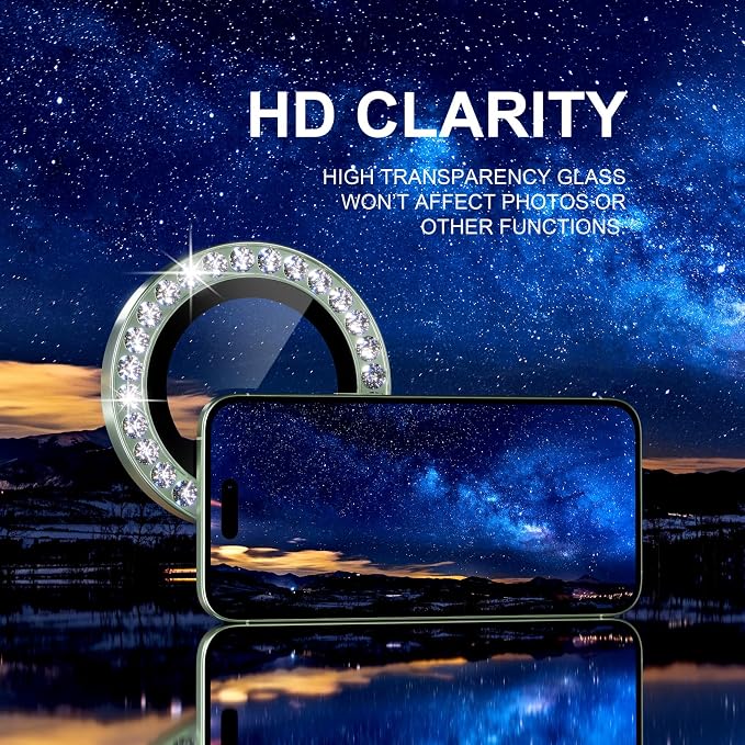 Choiche Compatible for iPhone 17 Camera Lens Protector Bling, 9H Tempered Glass
