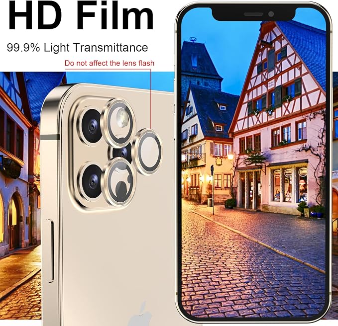 YWXTW Aluminum Alloy Tempered Glass Camera Circle Cover
