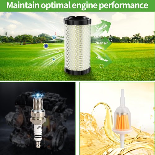 10L0L Golf Cart Tune Up Kit Compatible with EZGO TXT (W/MCI)/RXV (W/Robbins)/ST350/Workhorse, with Air + Oil + Fuel Filter 28463G01 26591G01 Spark Plug O-Ring
