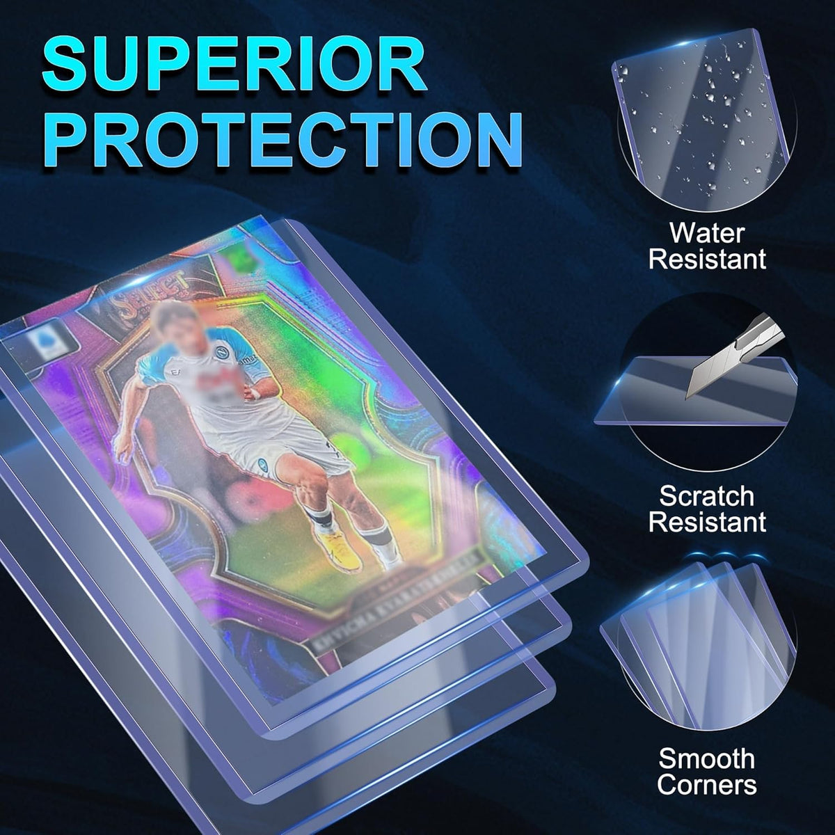 Skiennix 200 Clear Card Sleeves - Premium Hard Plastic Protectors for Trading Cards | 3" x 4" Size