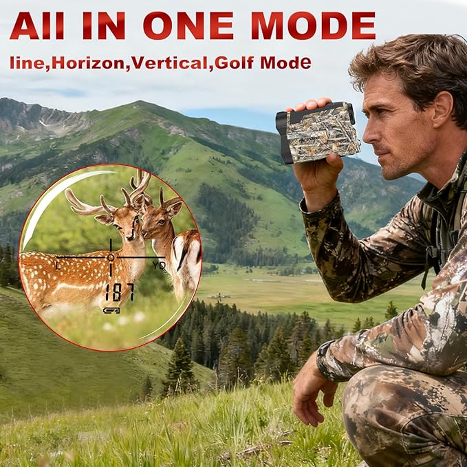 Precision Laser Rangefinder for Golf & Hunting, 800/1000/1300 m Range, 6X