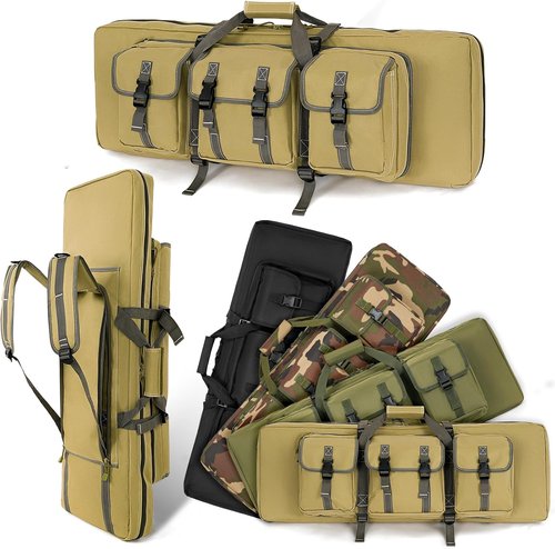 DULCE DOM Double Rifle Case - Soft Gun Bag for Rifles & Pistols | Tactical Storage Backpack (32-52 Inch)