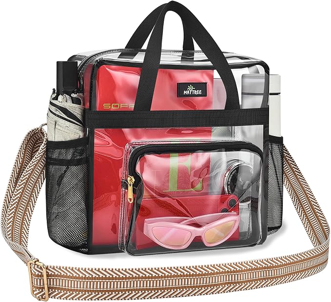 MAY TREE Clear Bag for Stadium Events, Transparent Bag for Concert Sports Gym