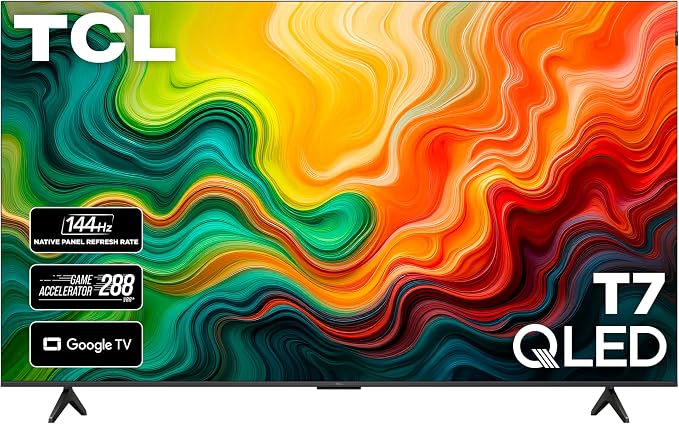 TCL 75" T7 4K QLED Google TV with 144Hz Gaming (75T7) | Smooth Motion for Sports & Gaming