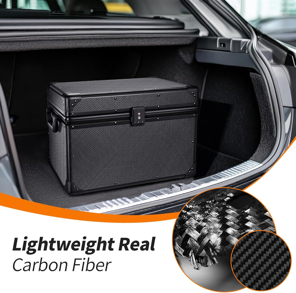 T-carbon Carbon Fiber Trunk Organizer SUV Trunk Organizer 20 * 13 * 13.4IN