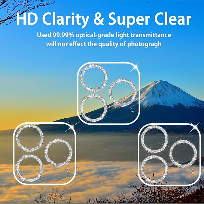 Dengduoduo 3 Pack Tempered Glass Camera Lens Protector