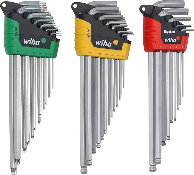 Wiha 66979 35 Piece ErgoStar L-Key Tray Set - Hex Metric, Hex SAE, Torx