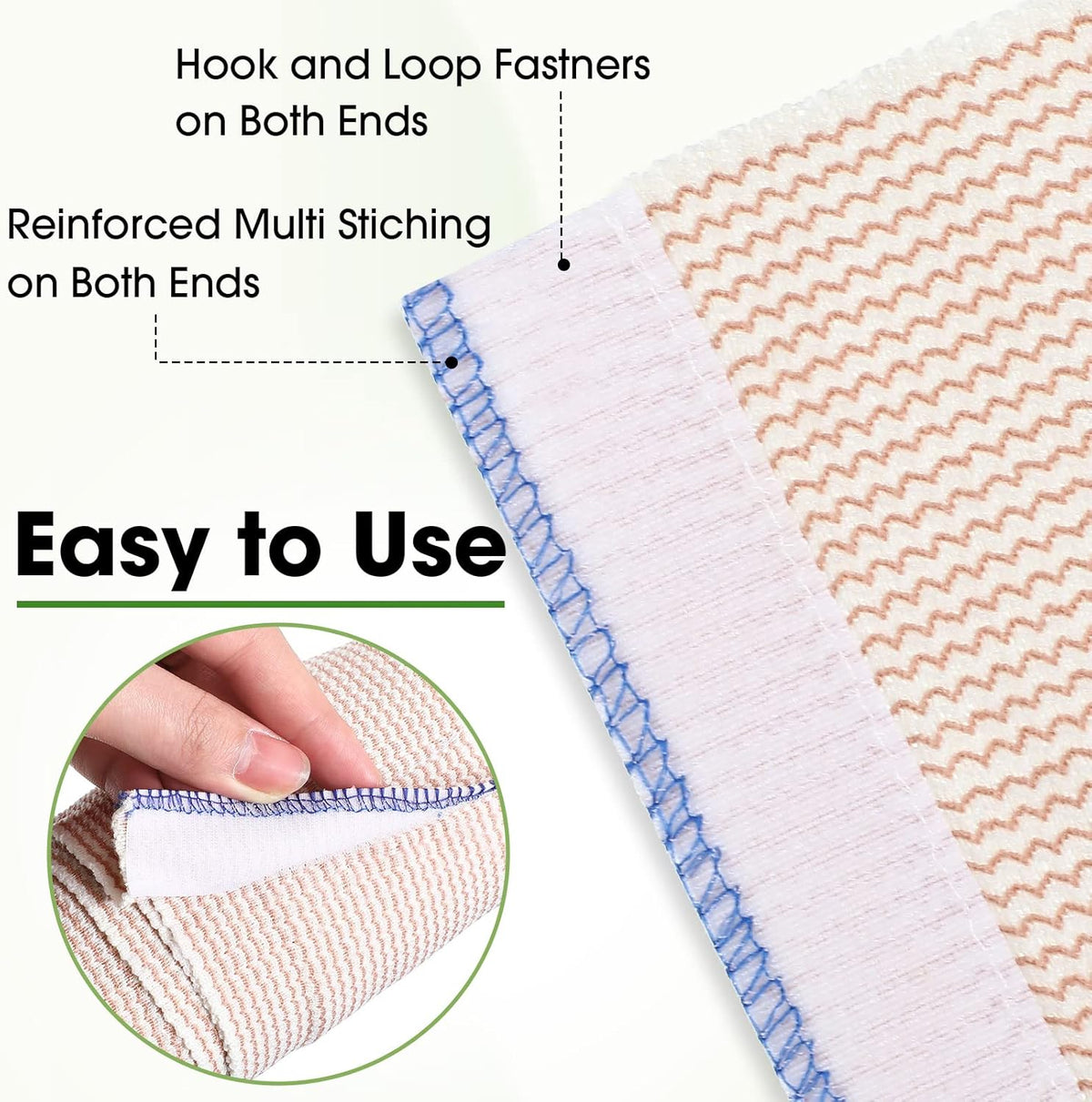 Skiennix Elastic Bandage Wrap - 30 Pcs Compression Wraps for Sports Injuries | Washable & Reusable (4" & 6" Width)