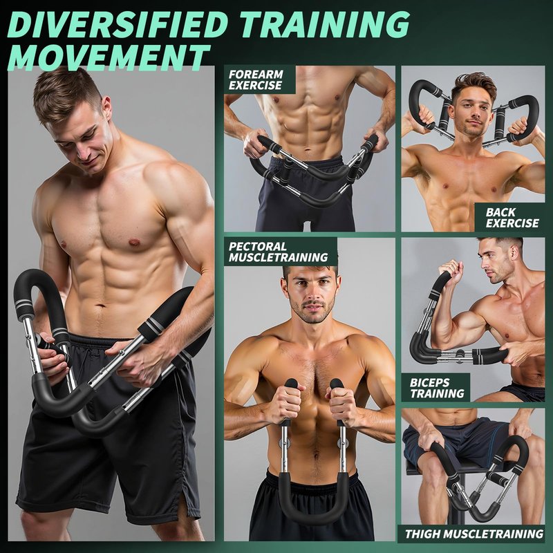Vafada Twister Arm Trainer,40-120lbs Adjustable Chest Workout Equipment,Arm Chest Trainer for Men,Shoulder Muscle Training Portable Spring Resistance Detachable Home Fitness