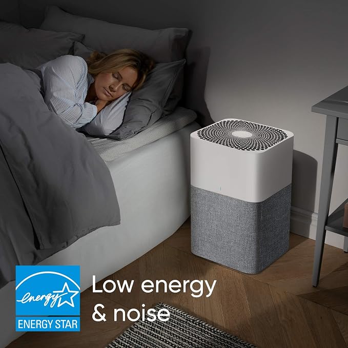 BLUEAIR Air Purifier Large Room, Air Cleaner for Dust Pet Dander Smoke Mold Pollen Bacteria Virus Allergen, Odor Removal, for Home Bedroom Living Room, Washable Pre Filter, HEPASilent, Blue 211+ Auto