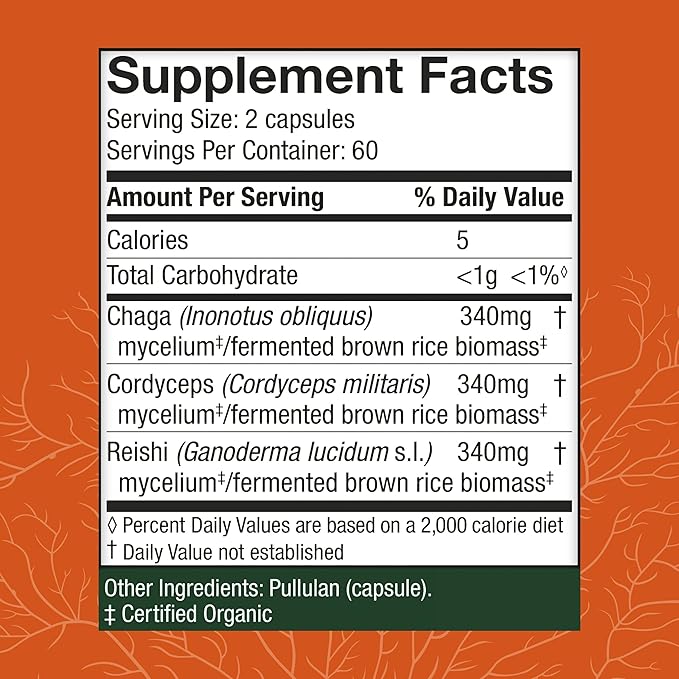 Host Defense Breathe* Capsules - Immune & Respiratory Support Mushroom Supplement - Herbal Lung Health Supplement with Chaga, Reishi & Cordyceps - 120 Capsules (60 Servings)*
