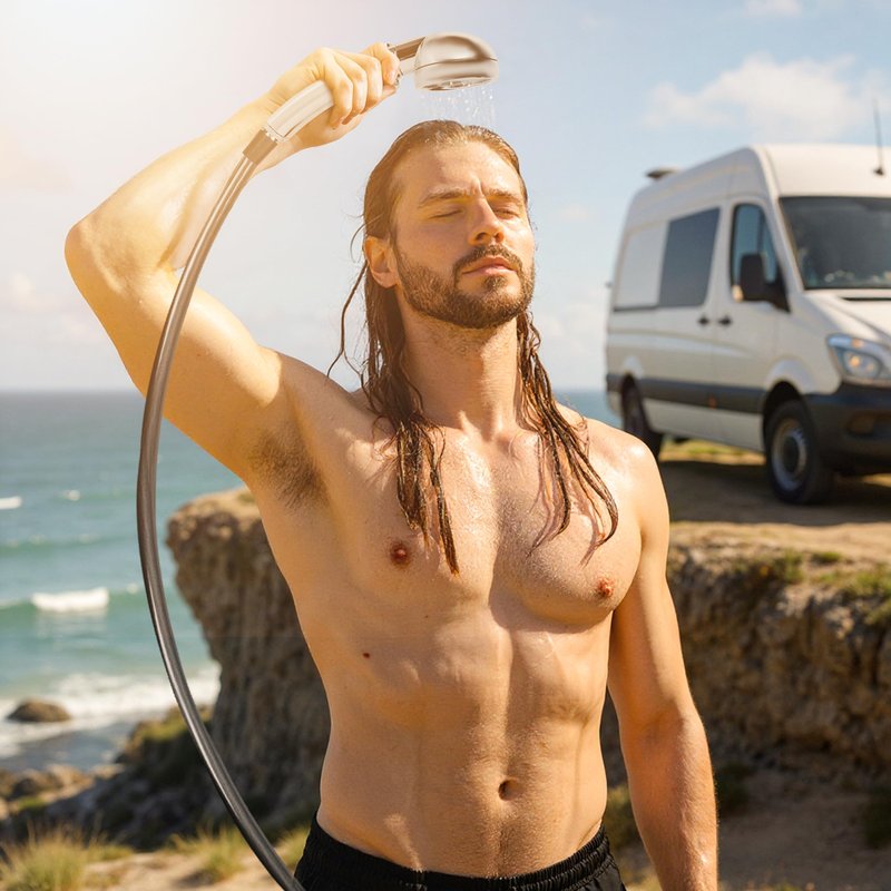 Portable Shower with Heater for Camping – 7800mAh Rechargeable Battery, 1500W Immersion Heater Outdoor Shower Kit & Portable Shower Pump Heated Camping Shower Car Shower & Beach Shower