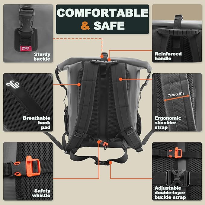 OSAH DRYPAK Waterproof Backpack Dry Bag 35L/55L/85L – Heavy Duty Roll-Top