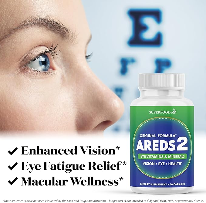 AREDS 2 Eye Vitamin & Mineral Supplement, Contains Lutein, Vitamin C, Zeaxanthin, Zinc & Vitamin E with Added Copper - 180 Count