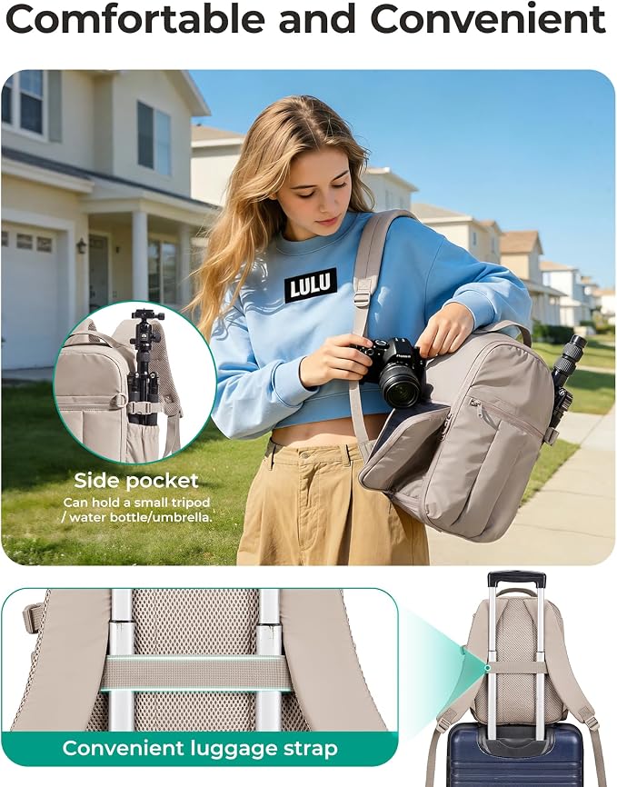 BAGSMART Puffy Camera Backpack, Camera Bags