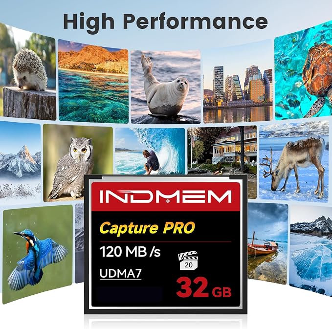 CF Card 32GB, CF Memory Card High Speed UDMA Camera Cards Designed