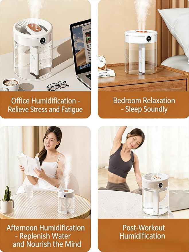 Dreramzy Humidifiers 2026 2L Smart Dreamzy Humidifier for Bedroom Office (White)