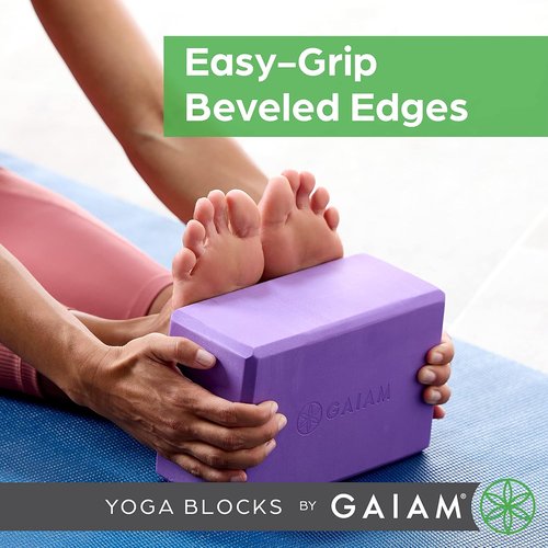 Gaiam Yoga Block - Supportive Latex-Free EVA Foam - Soft Non-Slip Surface for Yoga & Pilates