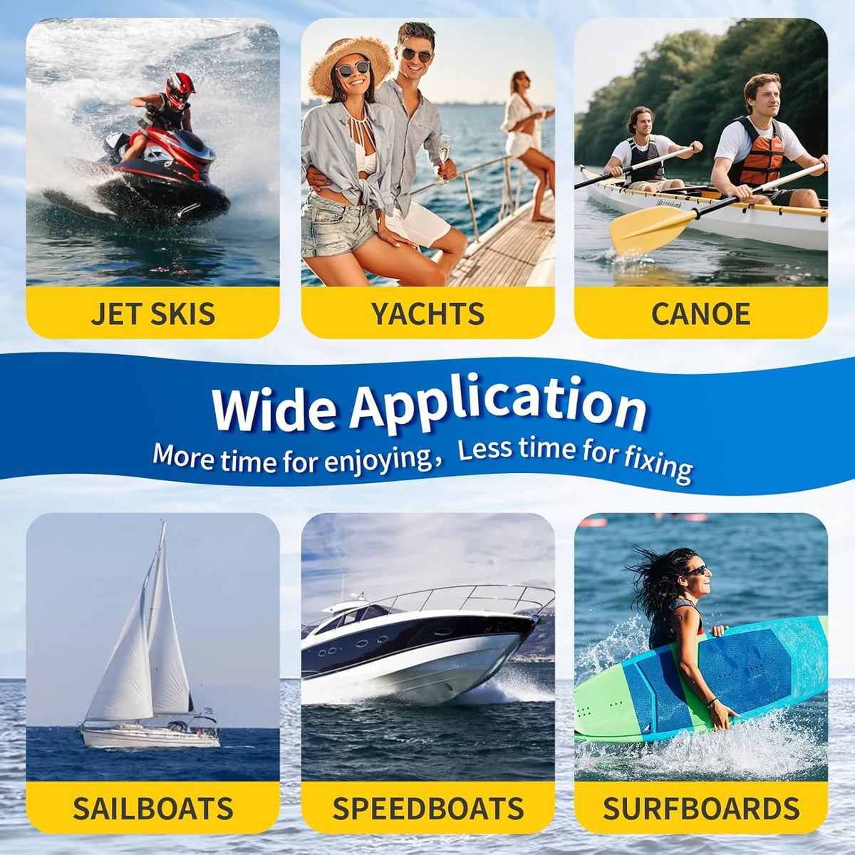 Skiennix Fiberglass Boat Repair Kit - Waterproof Epoxy Filler for Holes, Chips & Cracks | Color Match