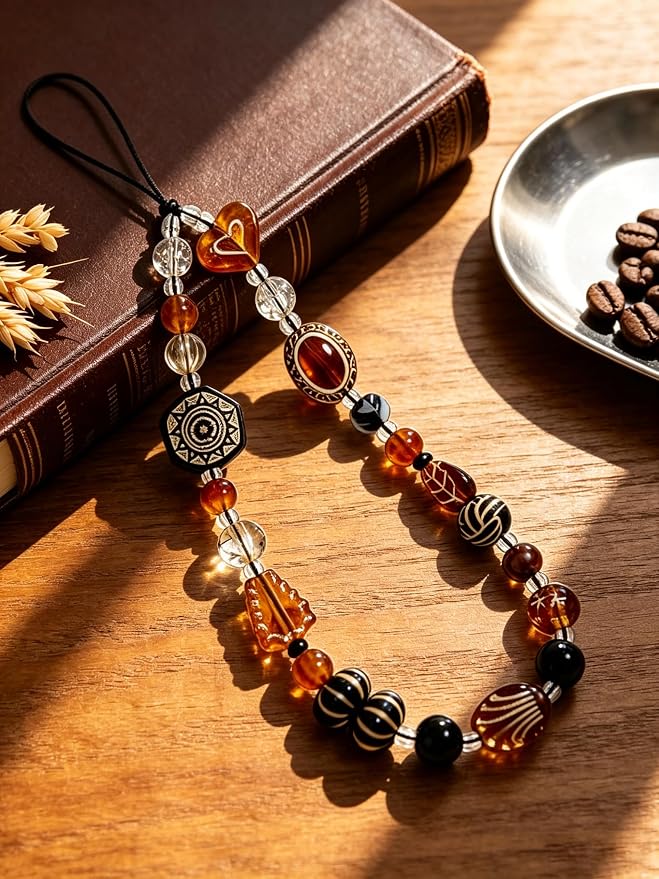2 Pcs Phone Charm Strap Hand Wrist Strap Camera Lanyard Pearl Beaded Cute Chain