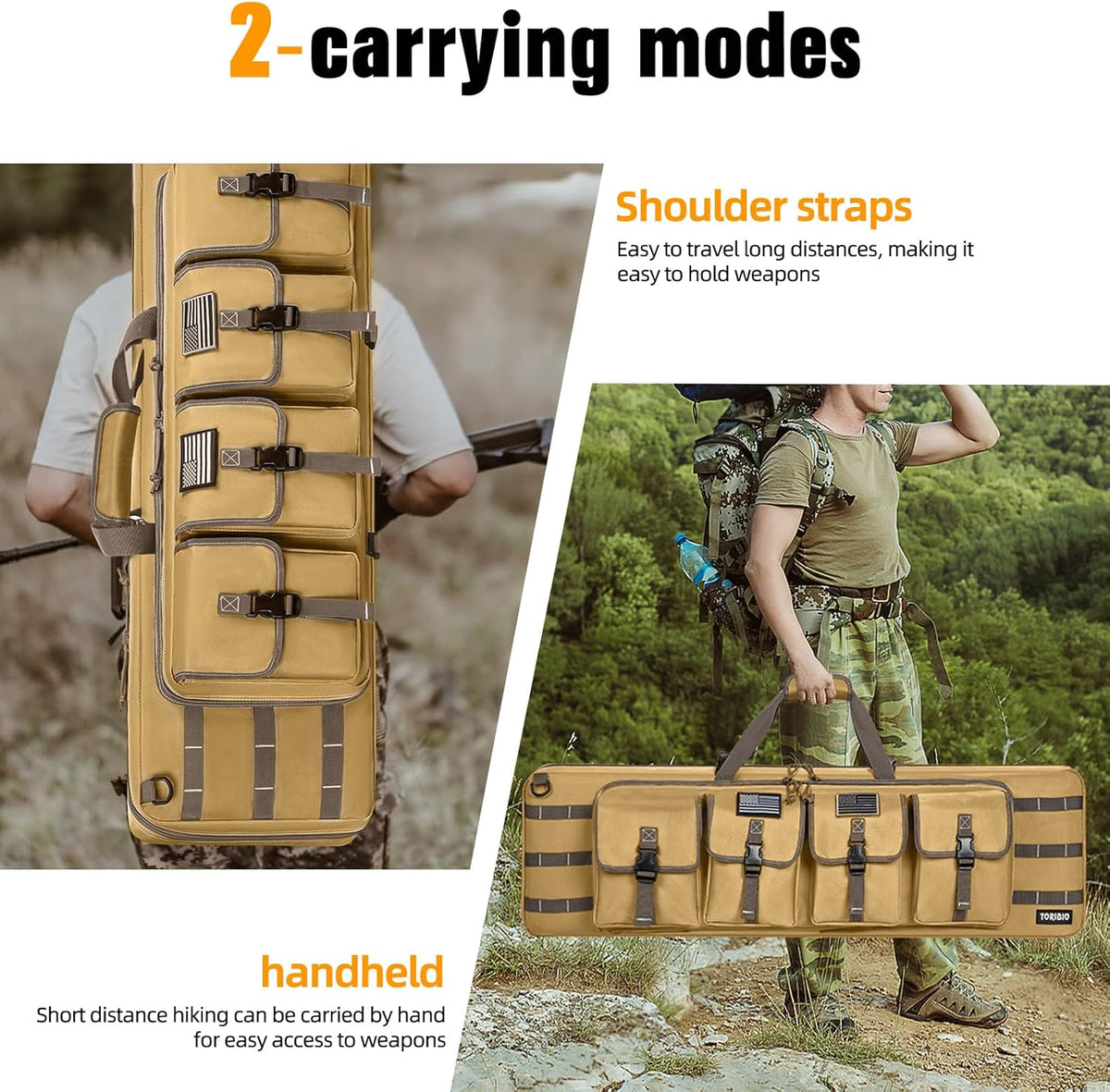 TORIBIO Tactical Double Rifle Case - Soft Gun Bag for Secure Storage & Transport | Fits 32" to 55" Rifles