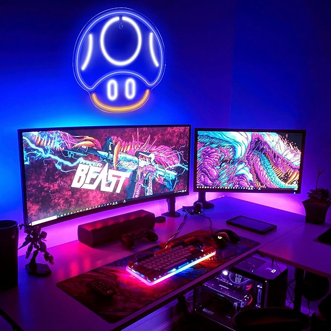 Kavaas Gaming Neon Sign, Mushroom Neon Sign