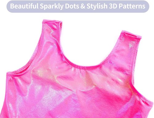 Domusgo Gymnastics Leotards - Sparkly Sleeveless One-Piece Unitards for Girls | Perfect for Tumbling