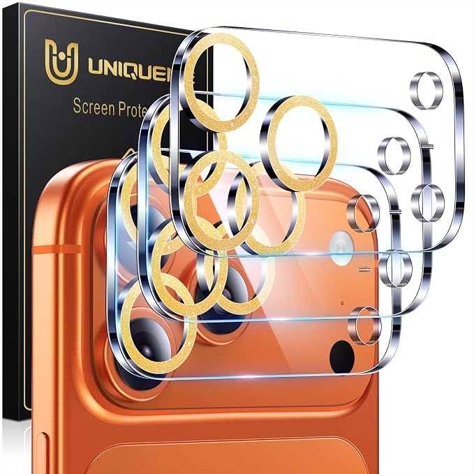 UniqueMe Compatible for 3 Pack iPhone 17 Pro Camera Lens Protector